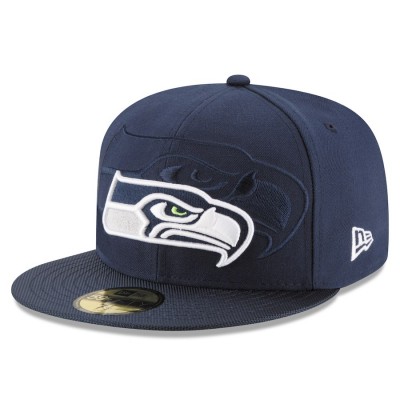Men's Seattle Seahawks New Era Navy 2016 Sideline Official 59FIFTY Fitted Hat 2419613